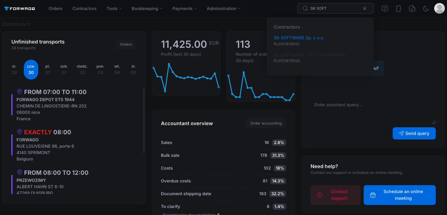 Forwago Platform Mockup